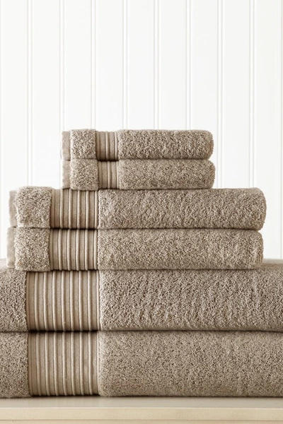 Modern Threads 6-piece Turkish Cotton Towel Set In Brown