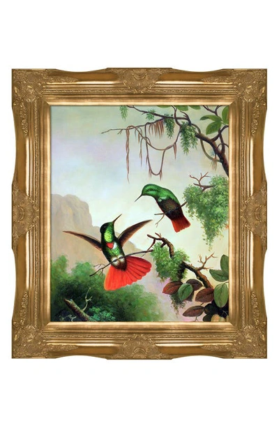 Overstock Art Two Hooded Visorbearer Hummingbirds By Martin Johnson Heade Hand Painted Oil Reproduction In Multi