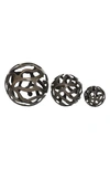 Vivian Lune Home Cutout Metal Ball Decoration 3-piece Set In Brass