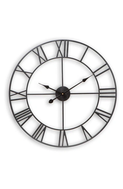 Merkury Innovations Metal 24" Roman Oversized Wall Clock In Black