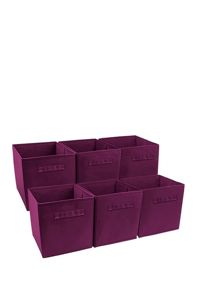 Sorbus Purple Foldable Storage Cube Basket Bin