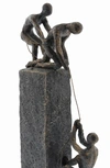 WILLOW ROW GRAY POLYSTONE CLIMBING PEOPLE SCULPTURE