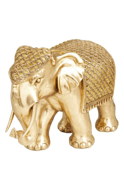 Vivian Lune Home Gold Polystone Elephant Statue