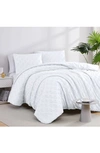 Southshore Fine Linens Delta Clipped Jacquard Duvet Cover Set In White