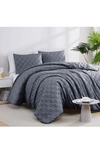 Southshore Fine Linens Delta Clipped Jacquard Duvet Cover Set In Slate