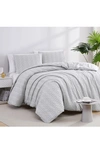 Southshore Fine Linens Bali Clipped Jacquard Duvet Cover Set In Light Grey