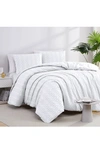 Southshore Fine Linens Bali Clipped Jacquard Duvet Cover Set In White