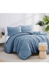 Southshore Fine Linens Chevron Jacquard Comforter Set In Coronet Blue