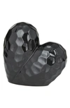 Vivian Lune Home Black Porcelain Heart Sculpture In Black