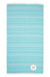 Linum Home Textiles Sea Breeze Horoscope Pestemal Beach Towel In Turquoise Pisces