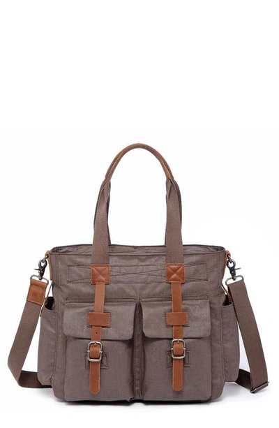 The Same Direction Urban Light Coated Canvas Tote Bag In Olive