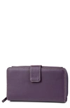 Mundi Small Leather Goods All-in-one Leather Continental Wallet In 18n Amethyst