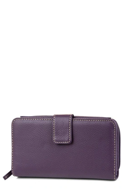 Mundi Small Leather Goods All-in-one Leather Continental Wallet In 18n Amethyst