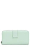 Mundi Small Leather Goods All-in-one Leather Continental Wallet In Misty Jade