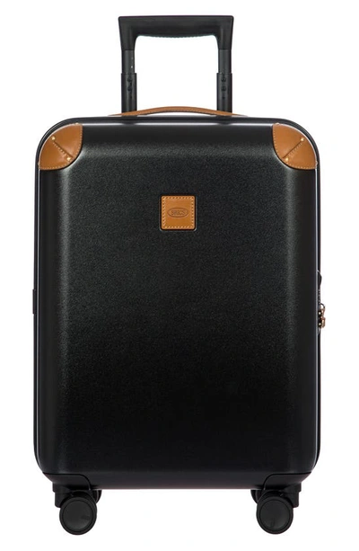 Bric's Amalfi 21" Carry-on Spinner Suitcase In Black/ Tan