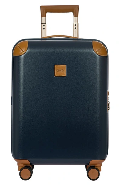 Bric's Amalfi 21" Carry-on Spinner Suitcase In Blue/ Tan