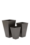 Willow Row Black Modern Trapezoidal Planter In Black