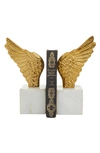 Vivian Lune Home Angel Wing Marble Bookend In Gold