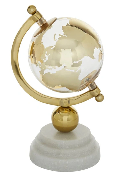 Vivian Lune Home Marble Base Metallic Globe In Gold