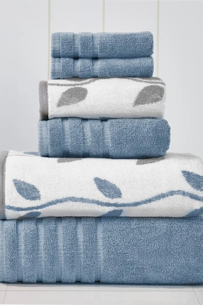Modern Threads Yard Dyed 6-piece Towel Set In Blue