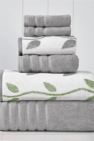 Modern Threads Yard Dyed 6-piece Towel Set In Ash Grey
