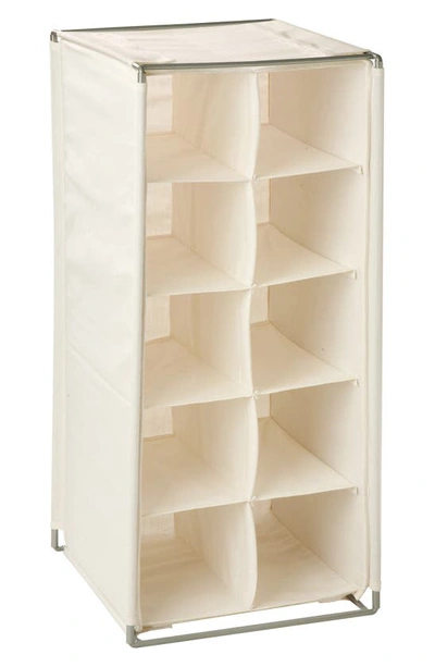 Honey-can-do 10-cubby Vertical Canvas Shoe Rack In Natural