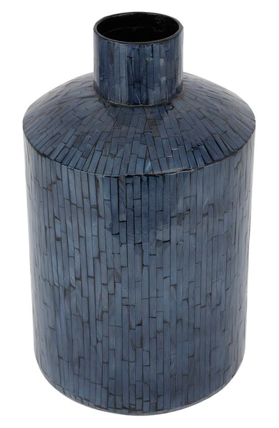 Vivian Lune Home Blue Shell Bamboo Decorative Vase