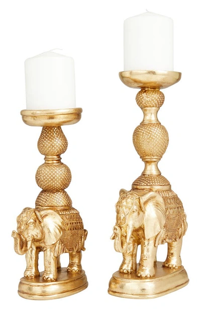 Vivian Lune Home Candelabra In Gold