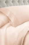 Modern Threads California King Crochet Lace 4-piece Sheet Set In Blush