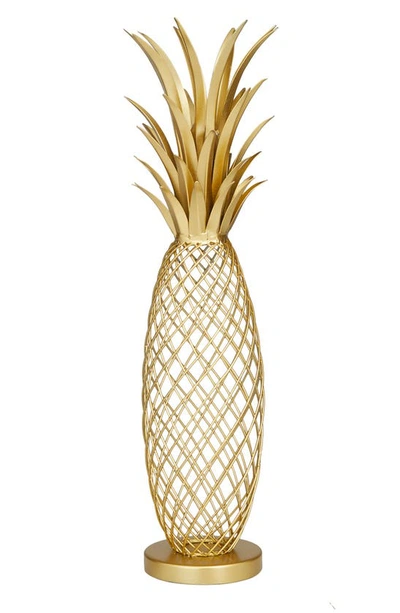 Vivian Lune Home Metal Pineapple Tabletop Sculpture In Gold