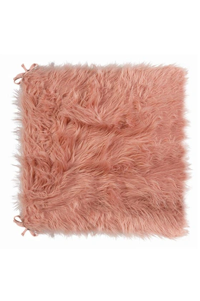 Luxe Laredo Faux Fur Seat Cushion In Dusty Rose