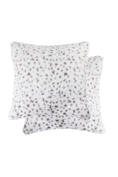 Luxe Belton Snow Leopard Faux Fur 2-pack Pillows