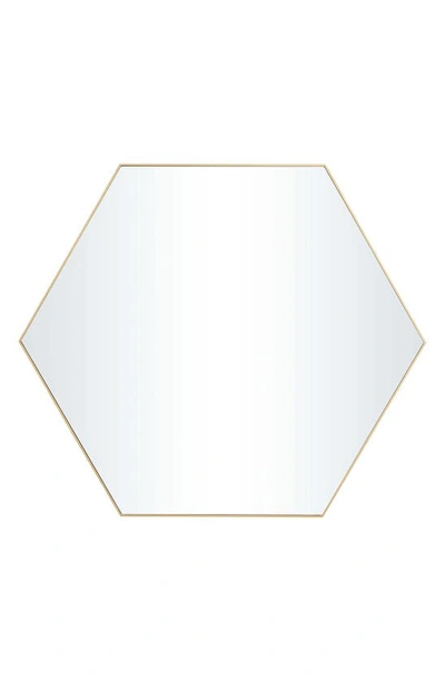 Vivian Lune Home Gold Wood Hexagon Wall Mirror