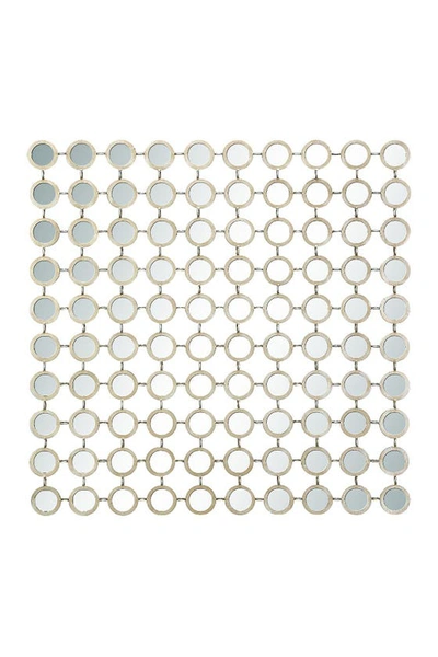 Willow Row Goldtone Metal Wall Mirror With Grid Pattern