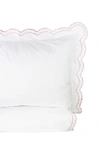 Melange Home Full/queen Double Scalloped Embroidered Duvet Set In Rose/ White
