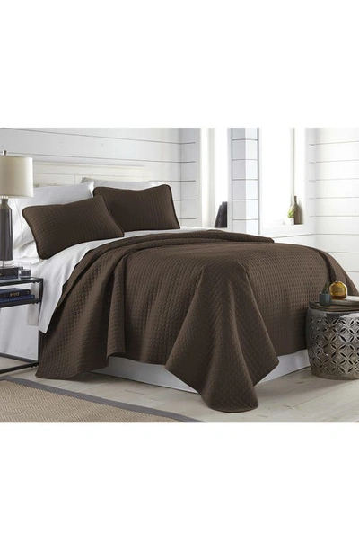 Southshore Fine Linens Vilano Springs Oversized Quilt Set In Chocolate Brown