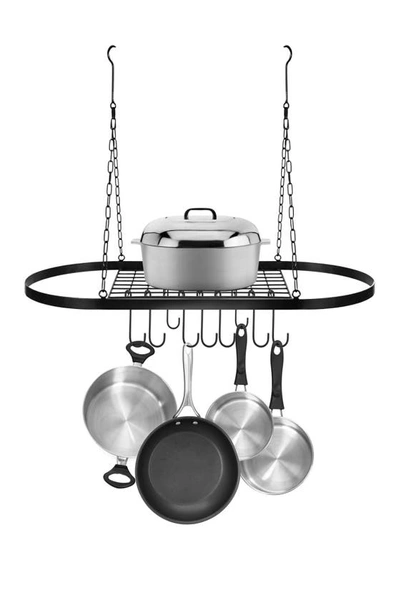 Sorbus Pot & Pan Rack For Ceiling With Hooks In Black