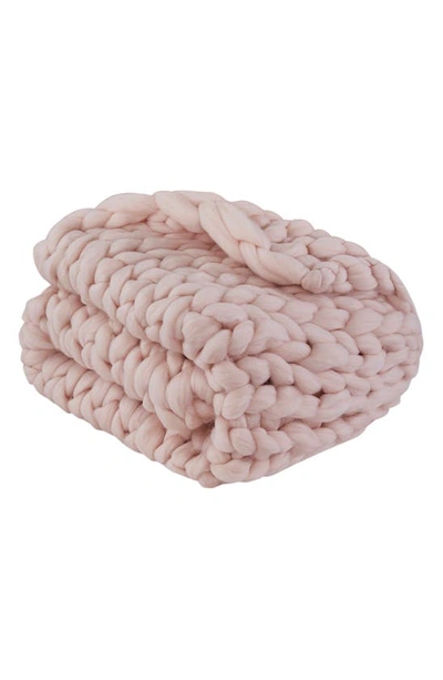 Sutton Home Dreamnest Chunky Knit Throw In Pink
