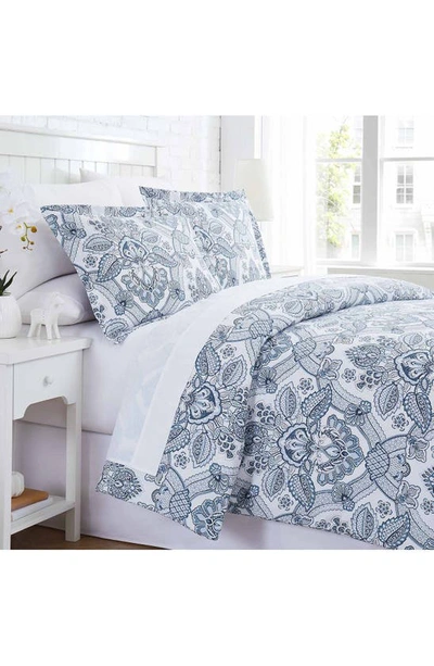 Southshore Fine Linens Enchantment Paisley Print Microfiber Down-alternative Comforter Set In Enchantment Blue