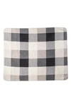Luxe Faux Shearling Throw Blanket In Grey Plaid Combo