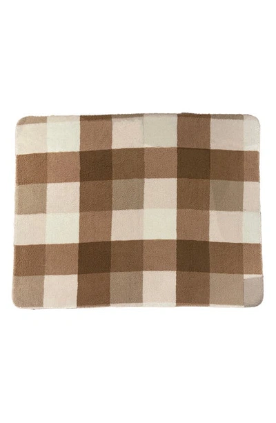 Luxe Faux Shearling Throw Blanket In Brown
