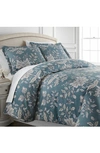 Southshore Fine Linens Luxury Premium Oversized Printed Comforter Set In Vintage Garden Smokey Blue