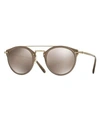 OLIVER PEOPLES REMICK MIRRORED BROW-BAR SUNGLASSES, TAUPE,PROD195980095