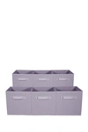 Sorbus Tie Dye Purple 6pc Foldable Cube Storage Bin Set In Pastel Purple