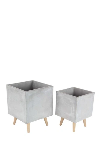 Sonoma Sage Home Gray/light Brown Clay Planter In Grey