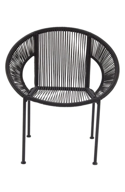 Uma Black Plastic Rattan Outdoor Chair