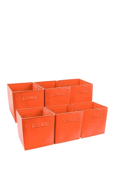 Sorbus Foldable Storage Cube Basket Bin In Orange
