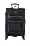 Reaction Kenneth Cole Rugged Roamer 20-inch Dobby Softside Expandable Spinner Carry-on Luggage In Black
