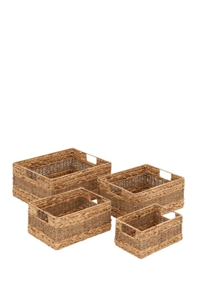 Ginger Birch Studio Light Brown Seagrass Coastal Storage Basket With Handles In Beige