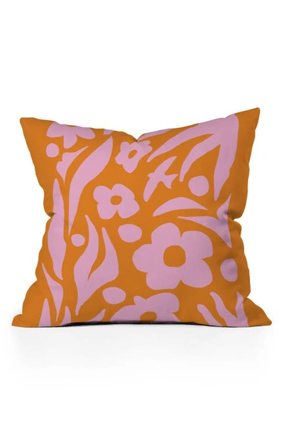 Deny Designs Grace Nature Vibes Outdoor Throw Pillow In Orange